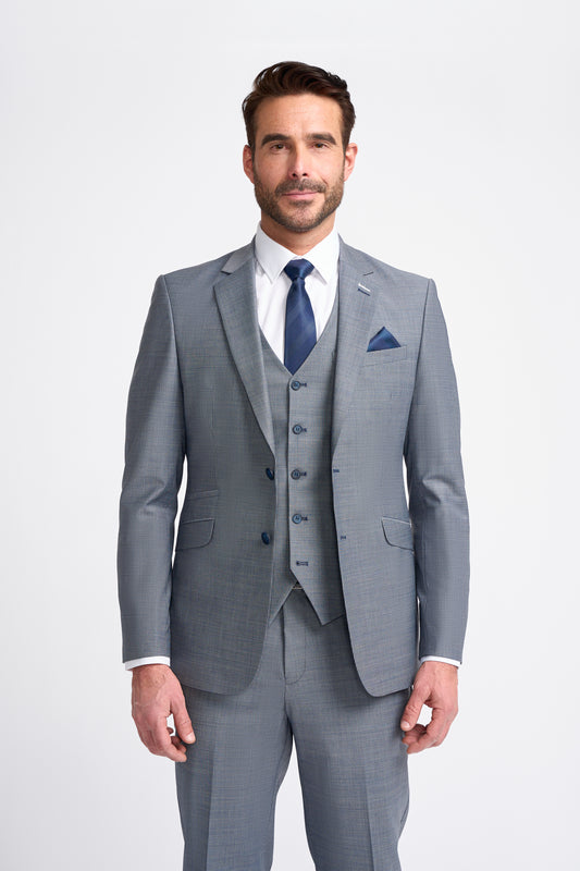 Bond Wool Rich Puppy Tooth Three Piece Suit - House of Cavani