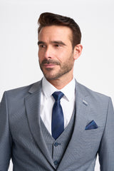 Bond Wool Rich Puppy Tooth Three Piece Suit - House of Cavani