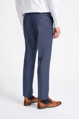 Bond Navy Check Three Piece Suit - House of Cavani