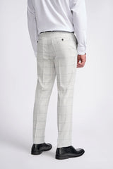 Light Grey Check Three Piece Suit - House of Cavani