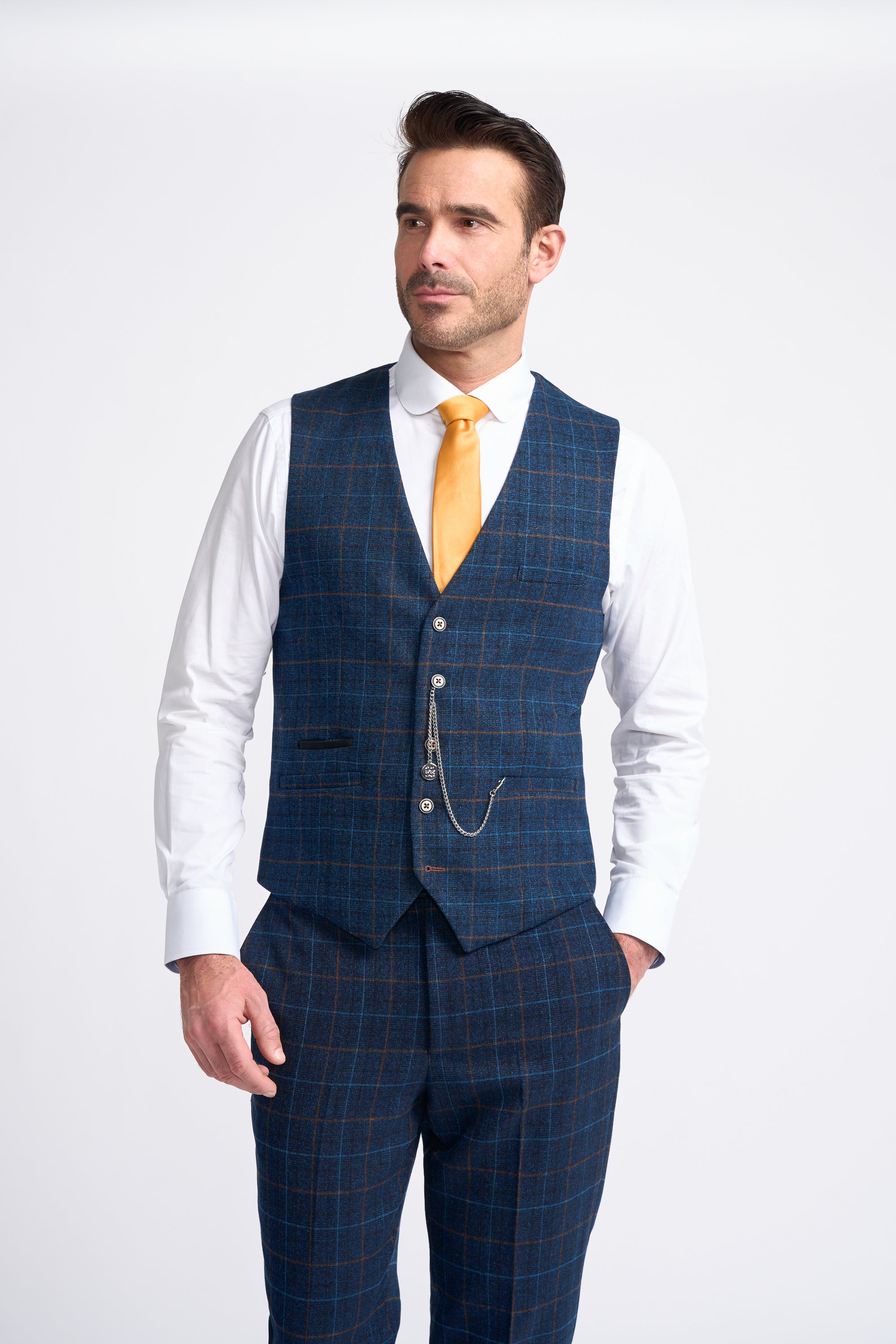 Mens checked waistcoat hotsell