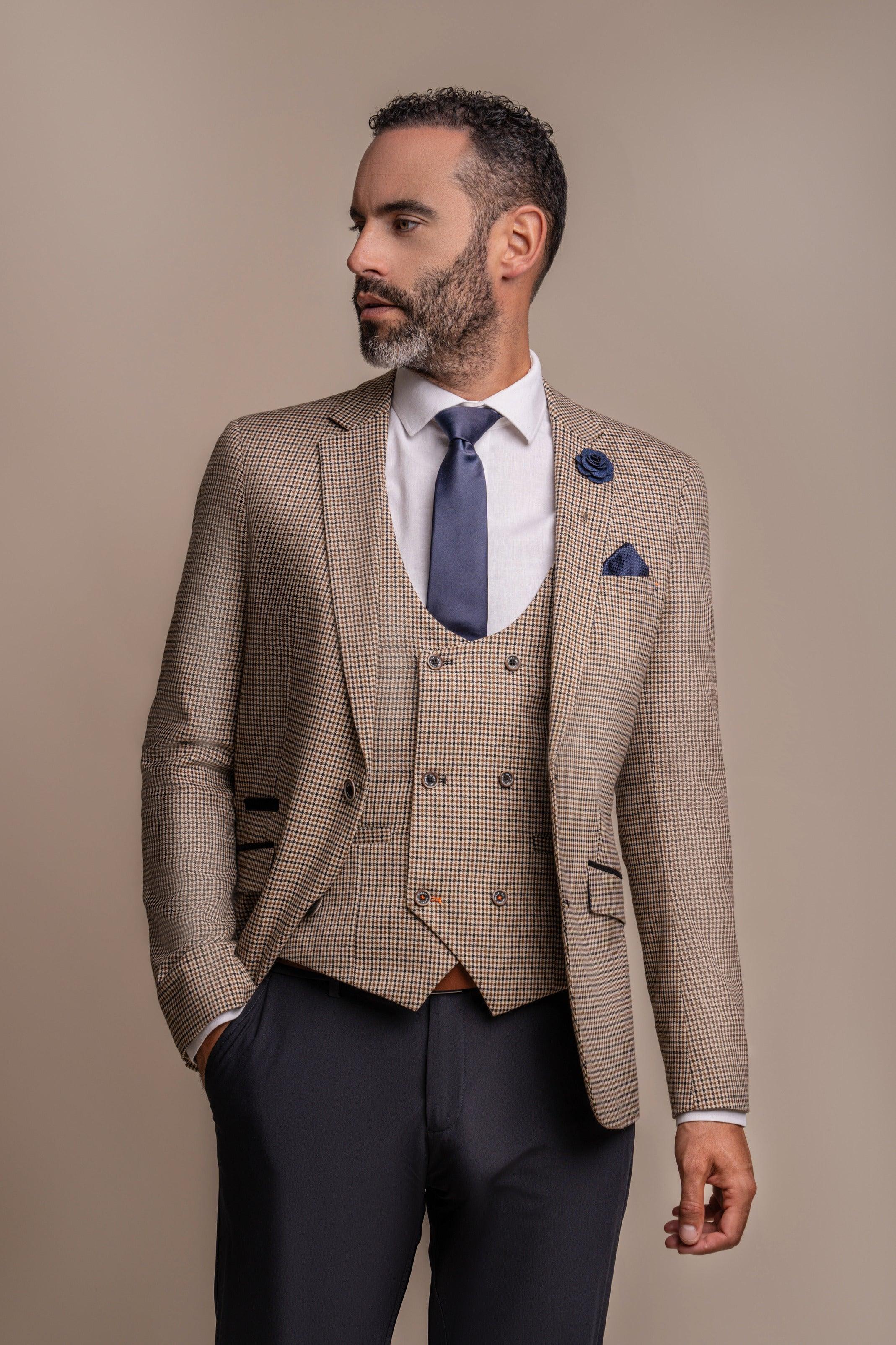 Elwood Houndstooth with Reed Navy Trousers