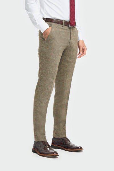 Sage Tweed Check Trousers