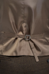 Caridi Brown with Lennox Beige Double Breasted Waistcoat - House of Cavani