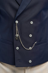Lennox Navy Double Breasted Waistcoat