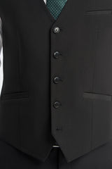 Malibu Black Three Piece Suit - House of Cavani