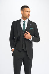 Malibu Black Three Piece Suit