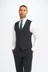 Malibu Black Three Piece Suit - House of Cavani