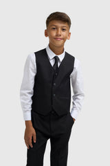 Boys Marco Black Three Piece Suit