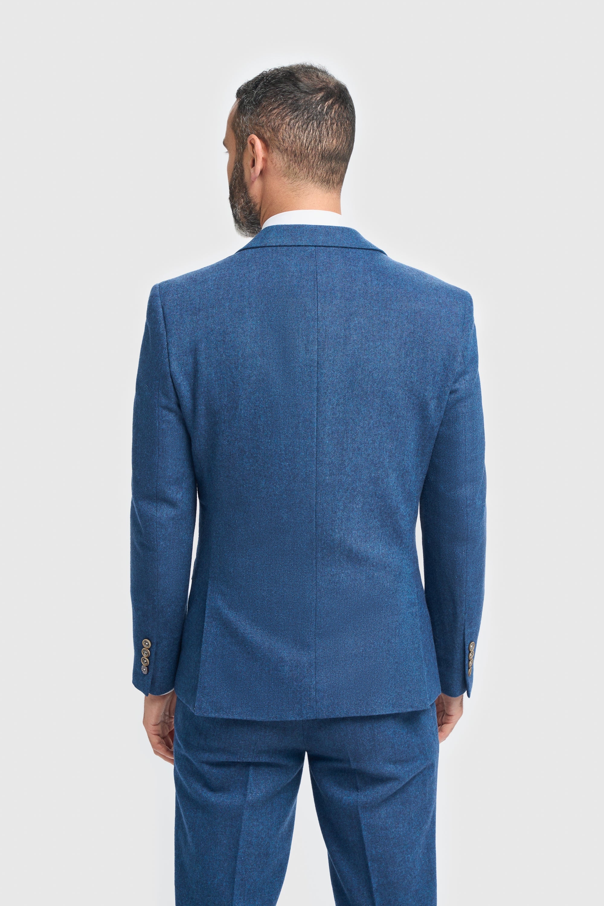 Orson Blue Tweed Slim Fit Three Piece Suit