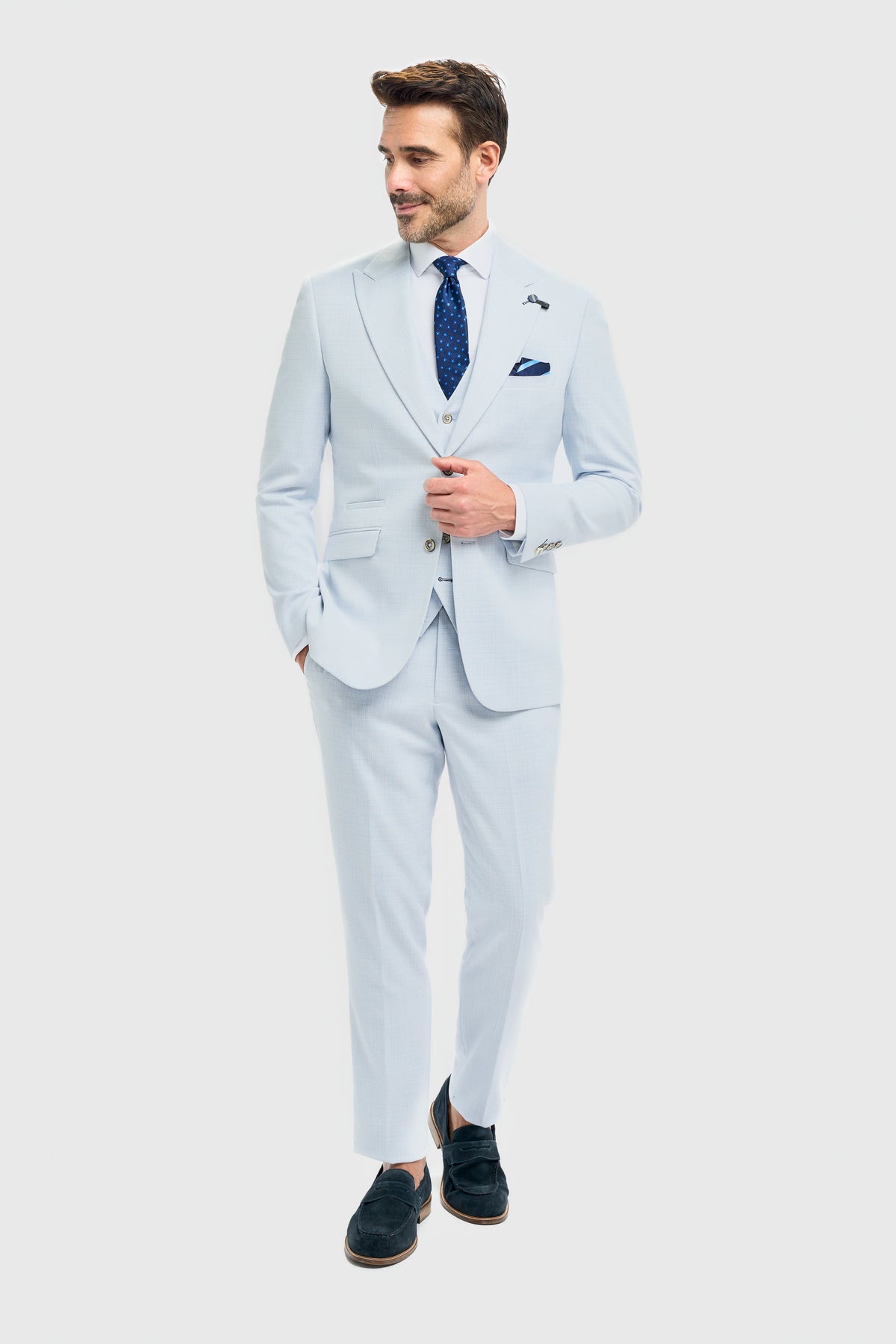 Tropez Sky Three Piece Suit