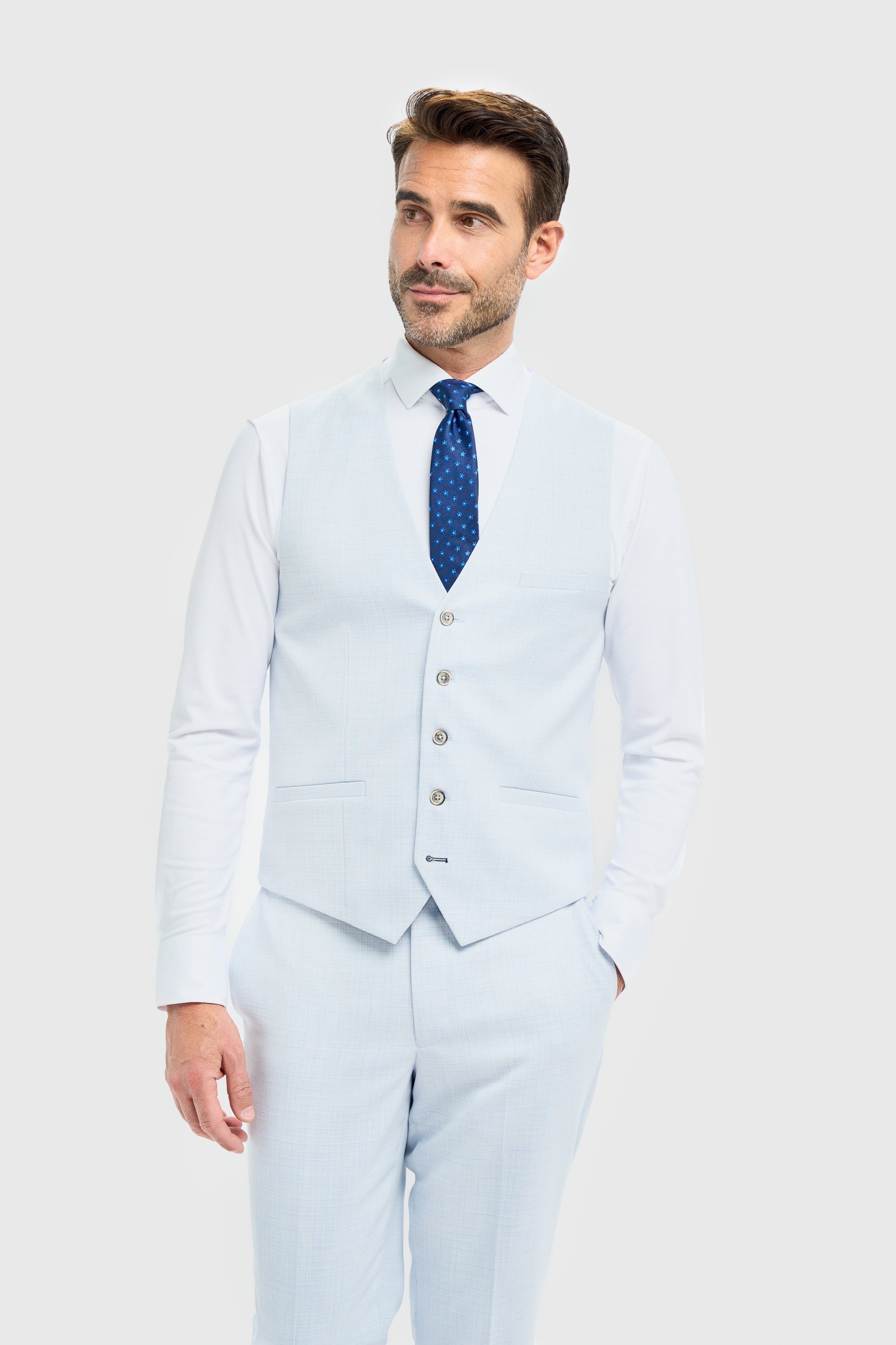 Tropez Sky Three Piece Suit