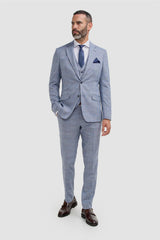Camden Blue Three Piece Suit - House of Cavani