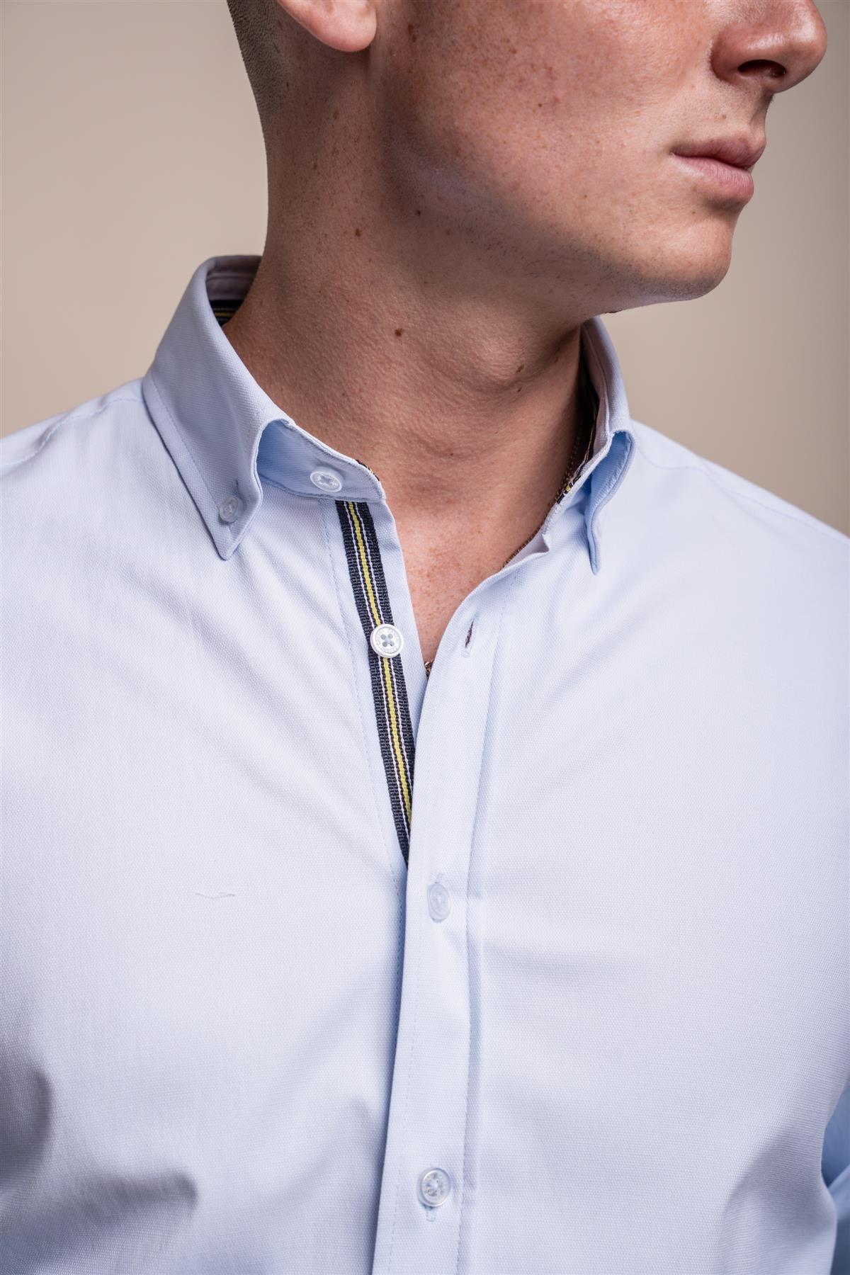 Tessa Sky Blue Shirt Front Detail