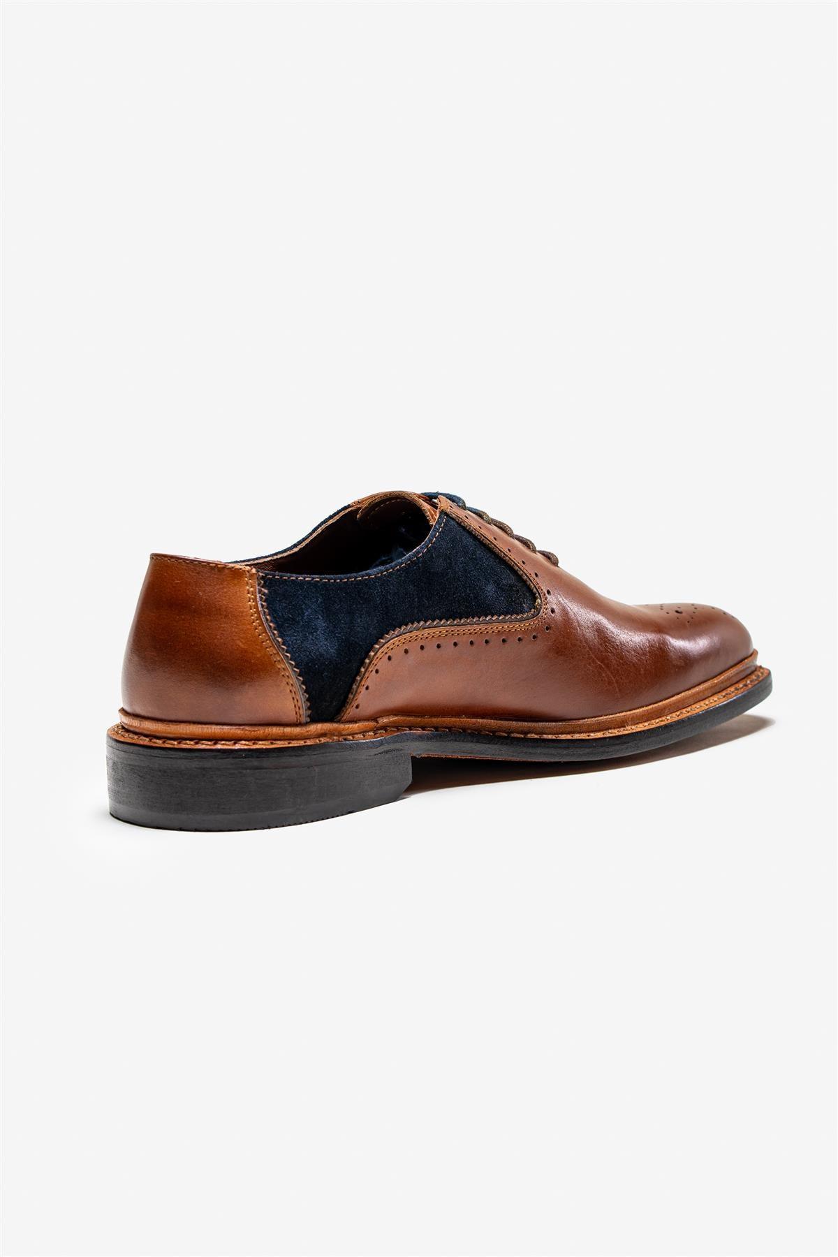 Brentwood tan/navy shoes back