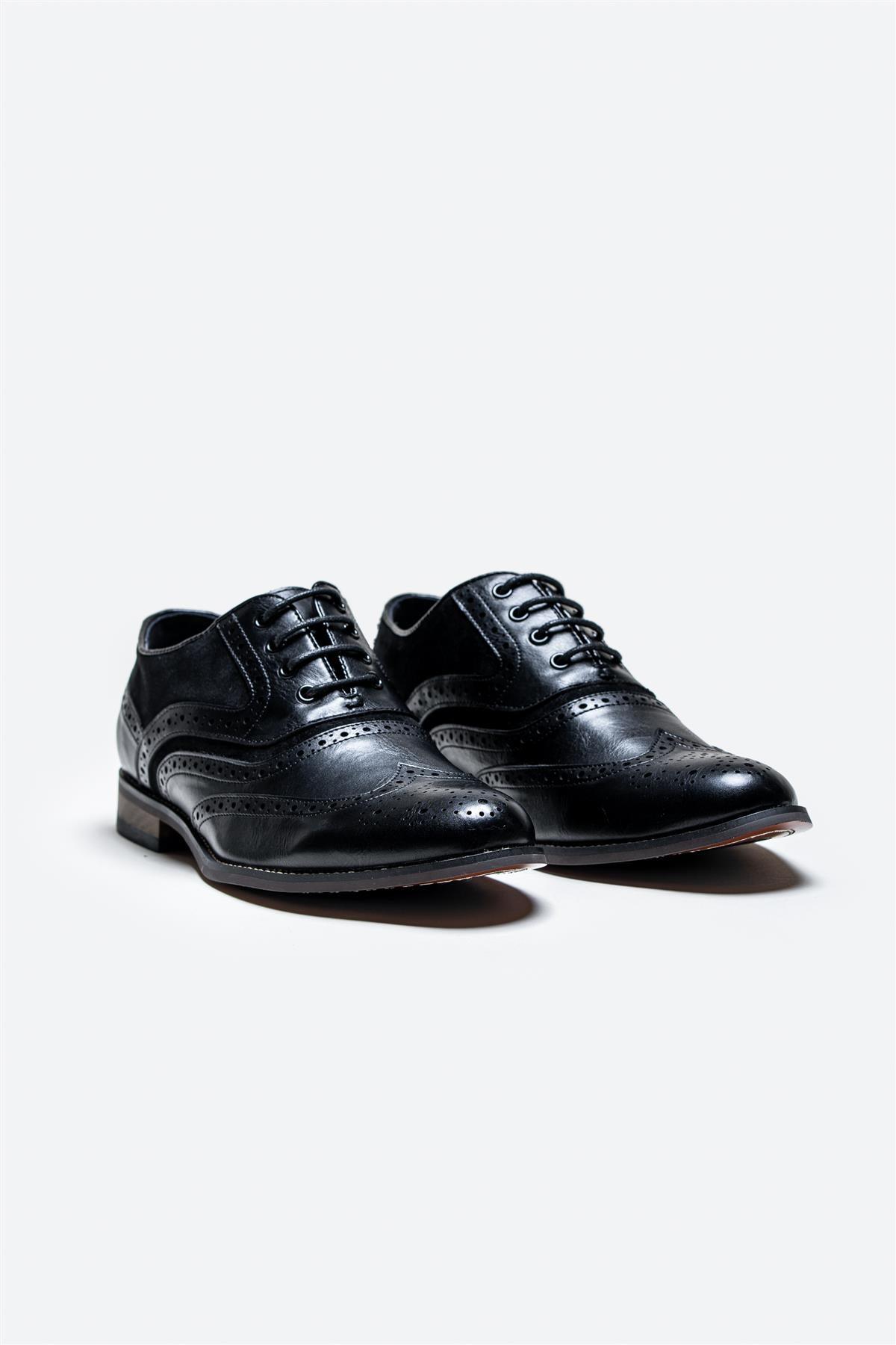 Russel black/black shoe front