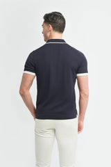 Enrico Navy Top
