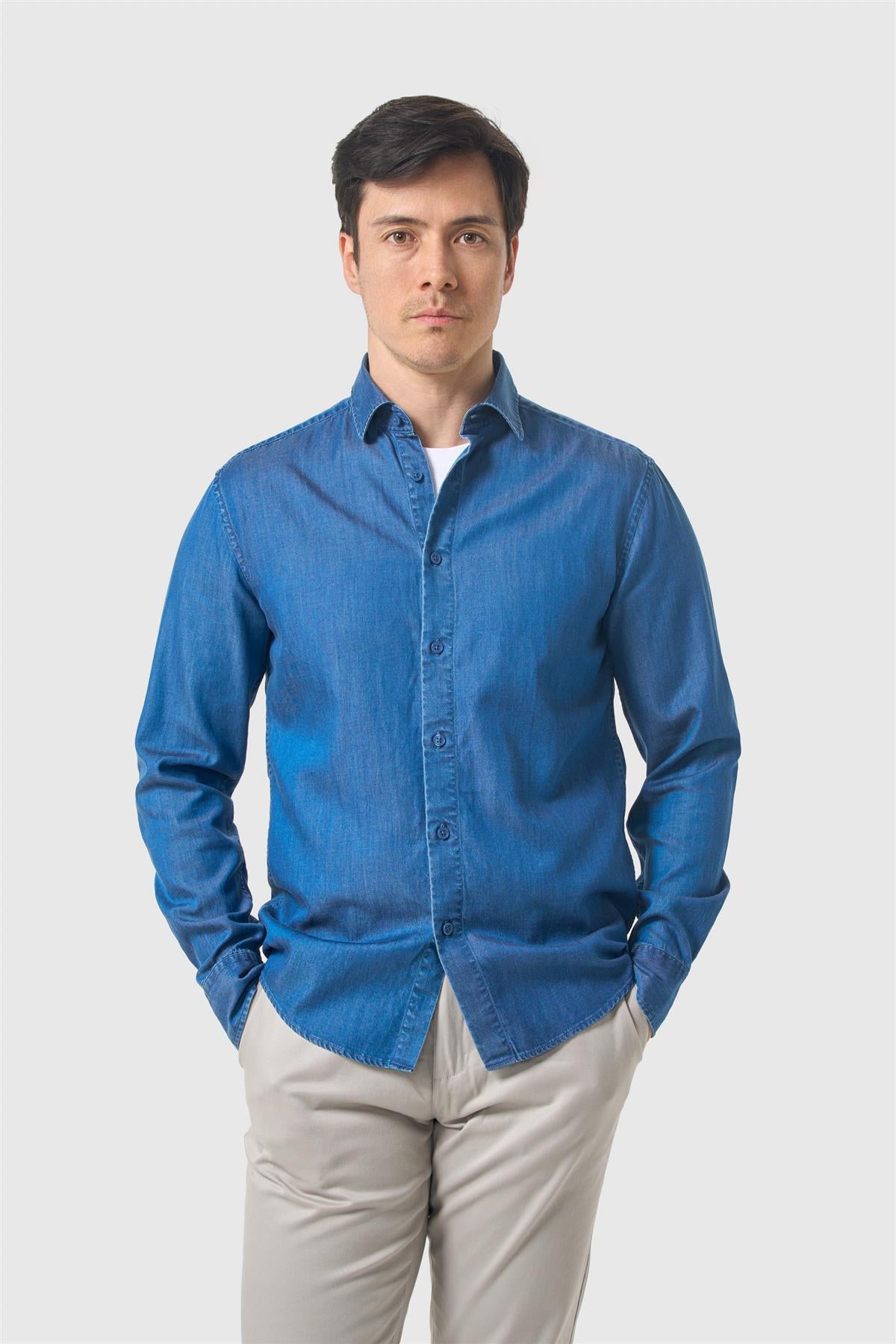 Lovati Blue Denim Shirt