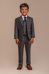 Albert Grey Tweed Check Boys Suit