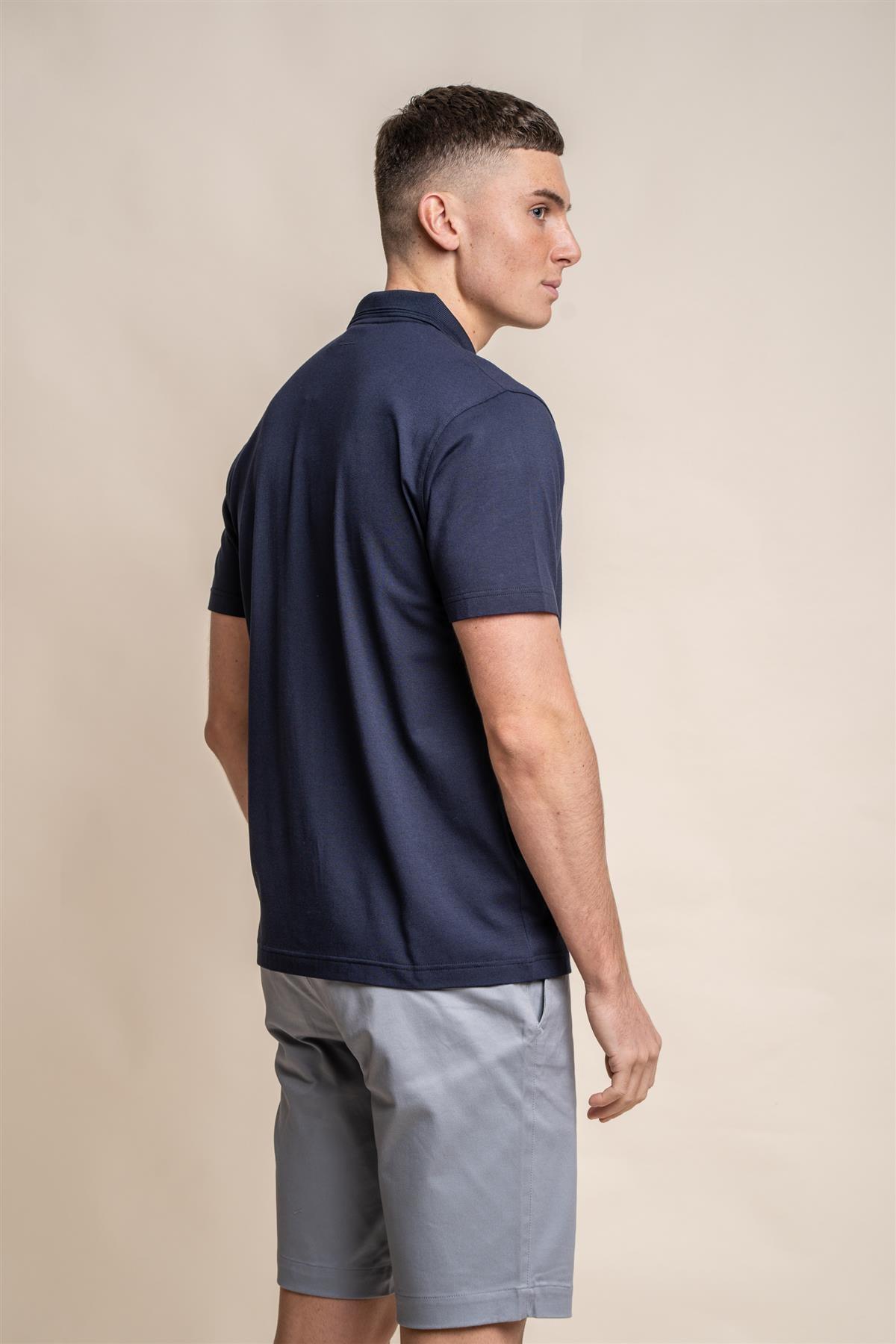 Kelsey navy polo T-shirt back