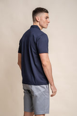 Kelsey navy polo T-shirt back
