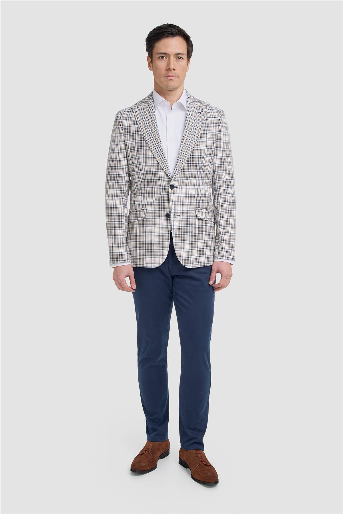 Ennis Beige Blazer - House of Cavani
