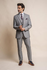 Reegan Grey Three Piece Suit Front