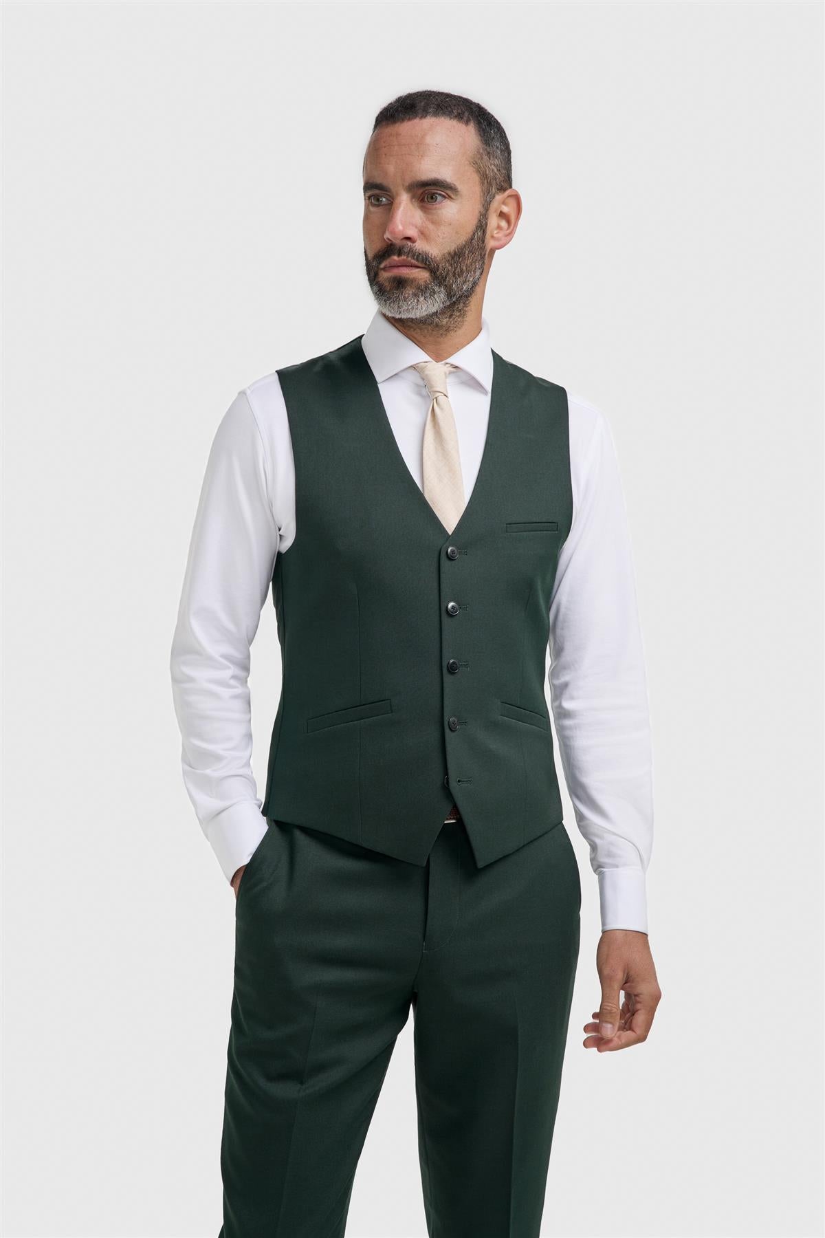 Malibu Forest Green Waistcoat - House of Cavani