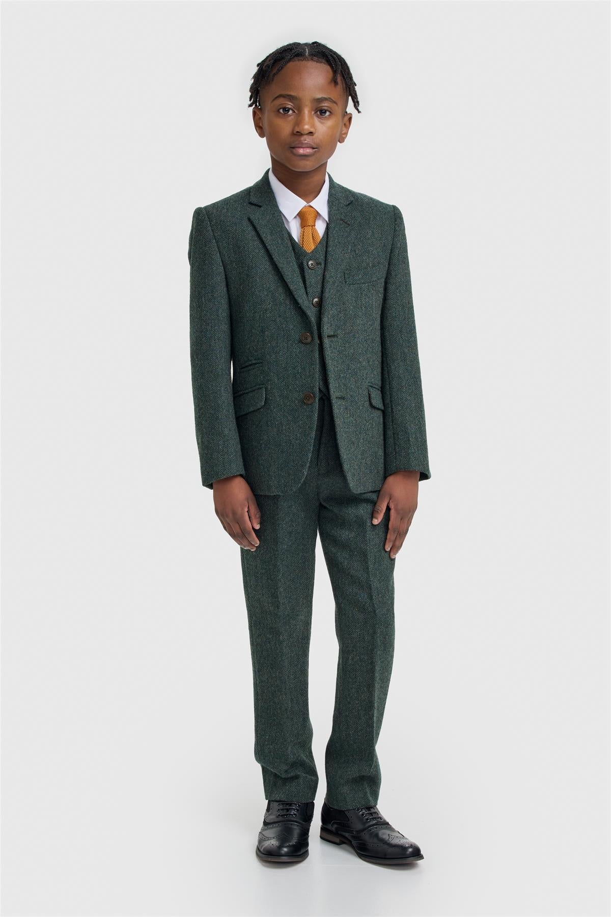 Boys Thomas Lush Olive Suit