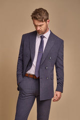 Tokyo navy double breasted two piece suit front