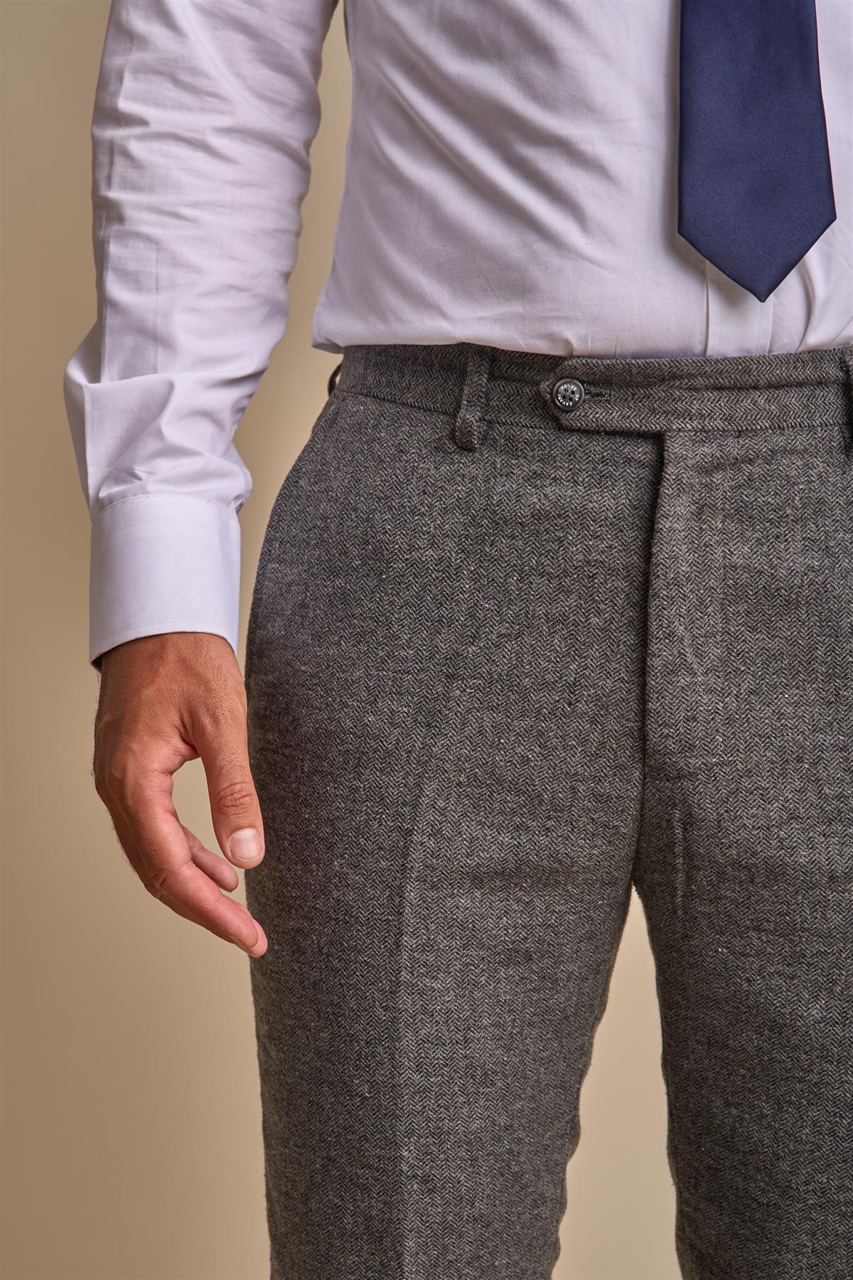 Martez Grey Trouser Front Detail