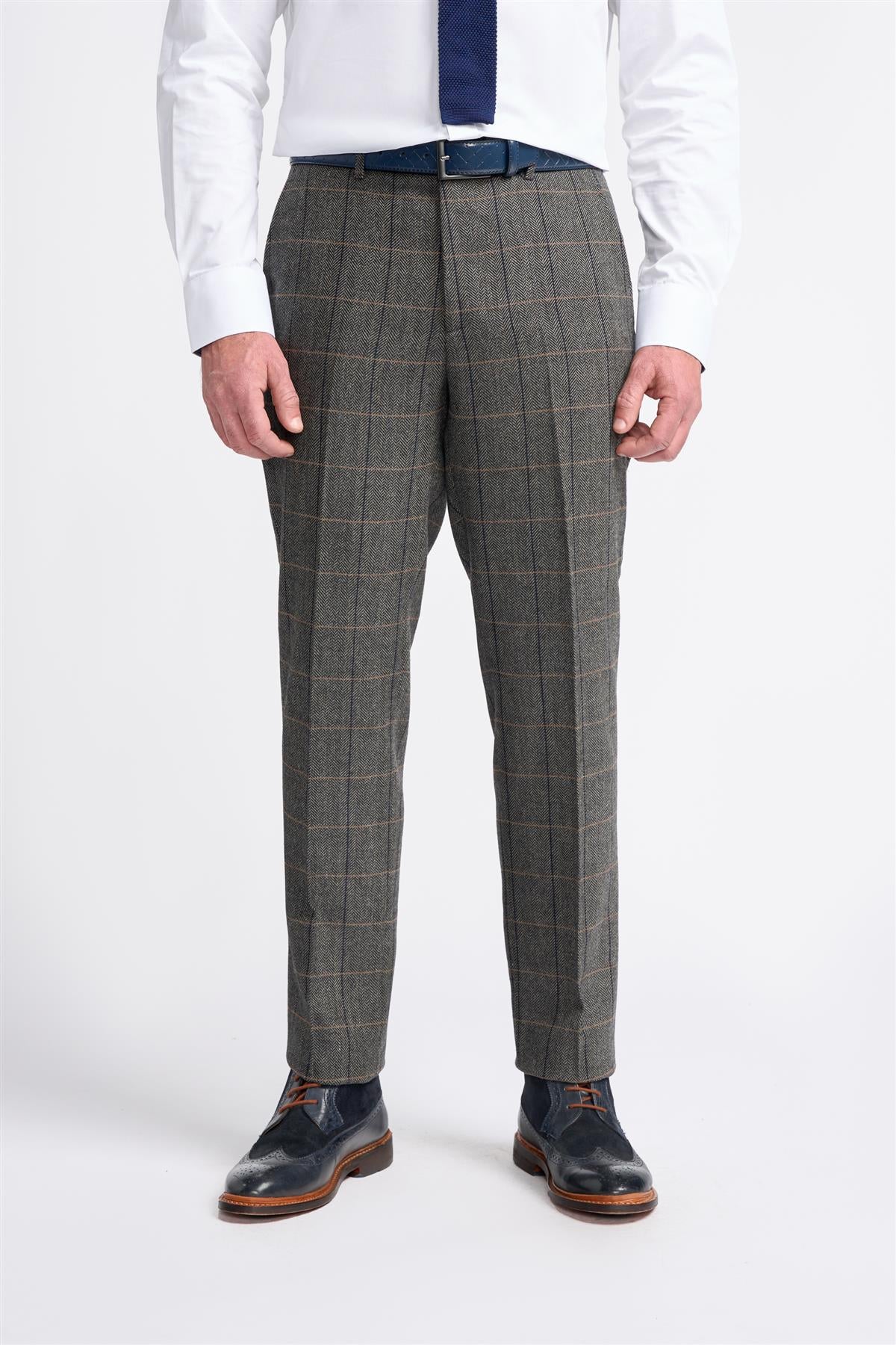 Albert Grey Tweed Check Trousers