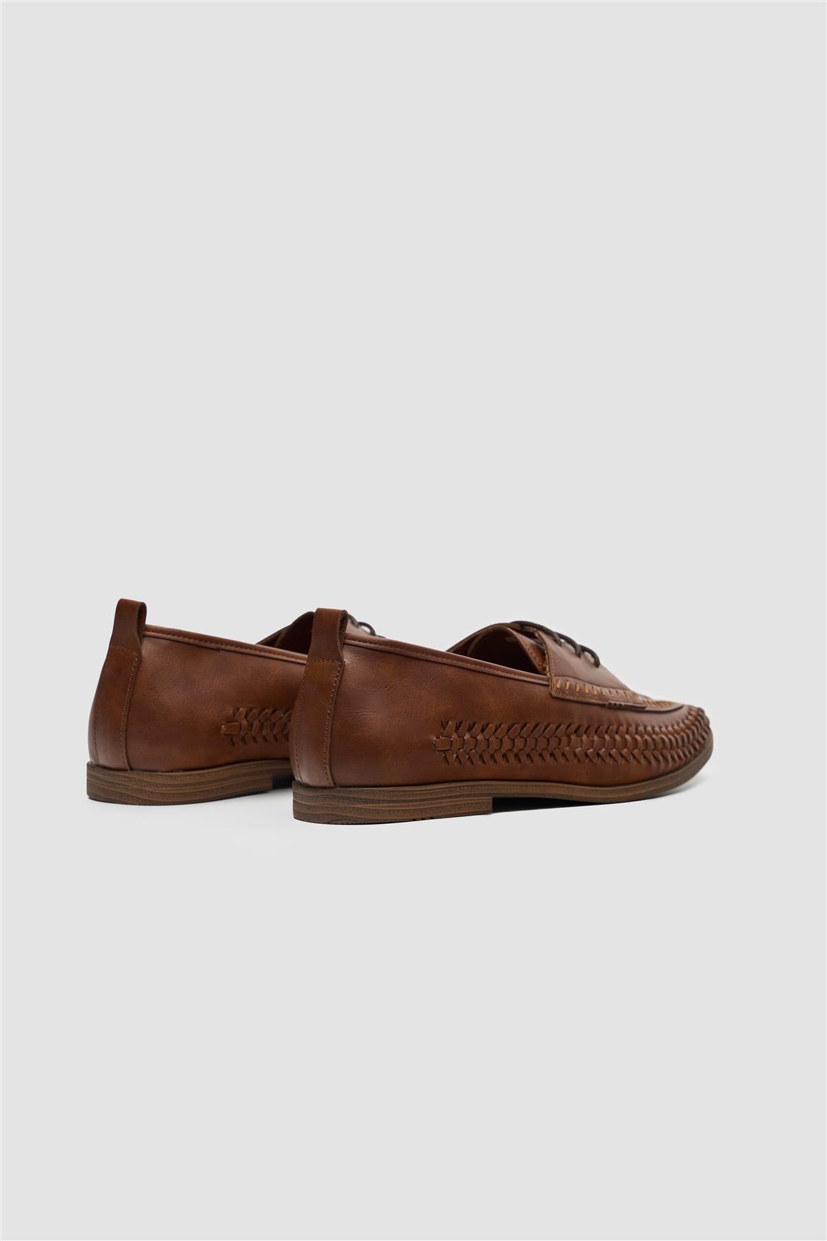 Calvina Tan Woven Loafers