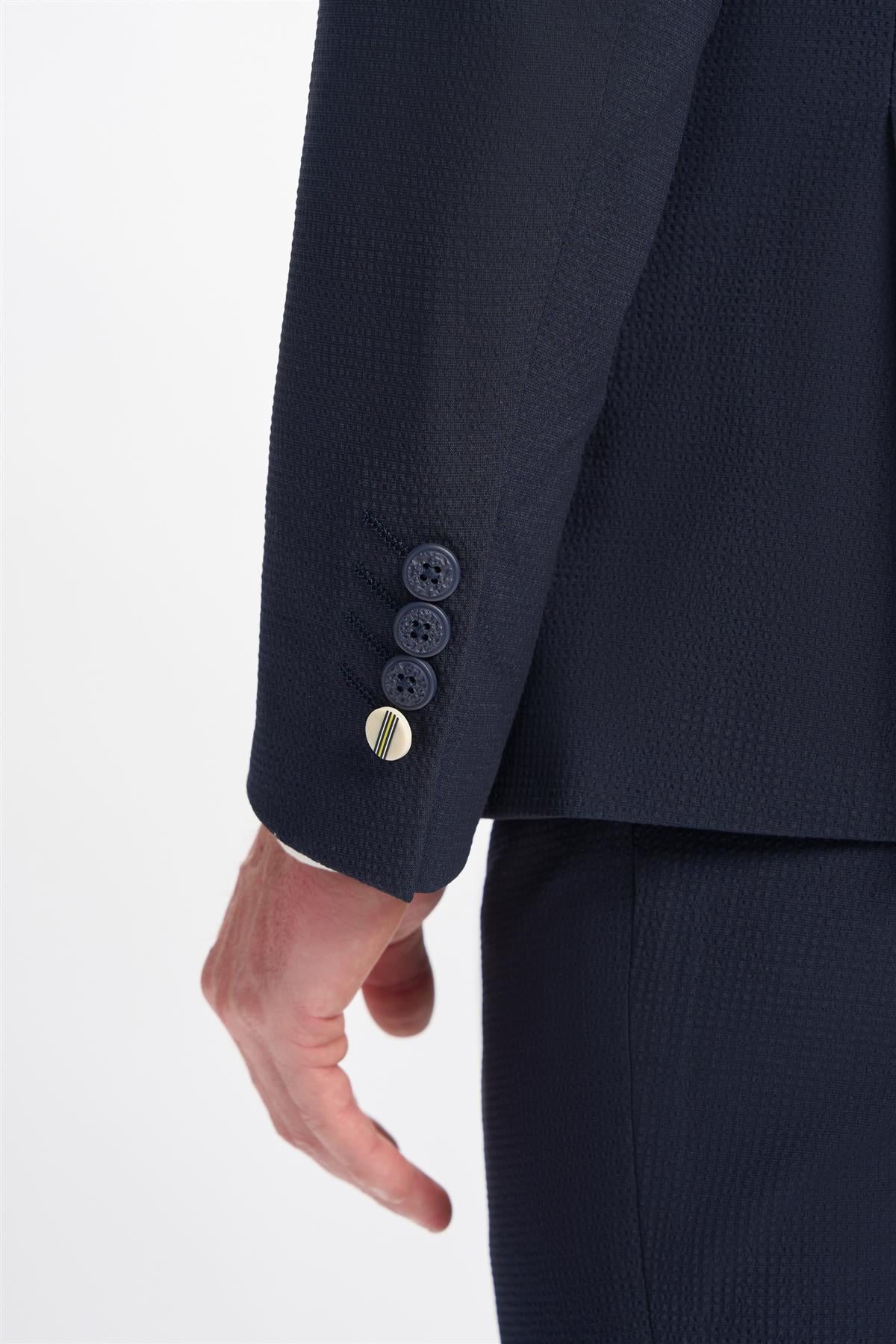 Siren Navy Blazer Cuff Detail