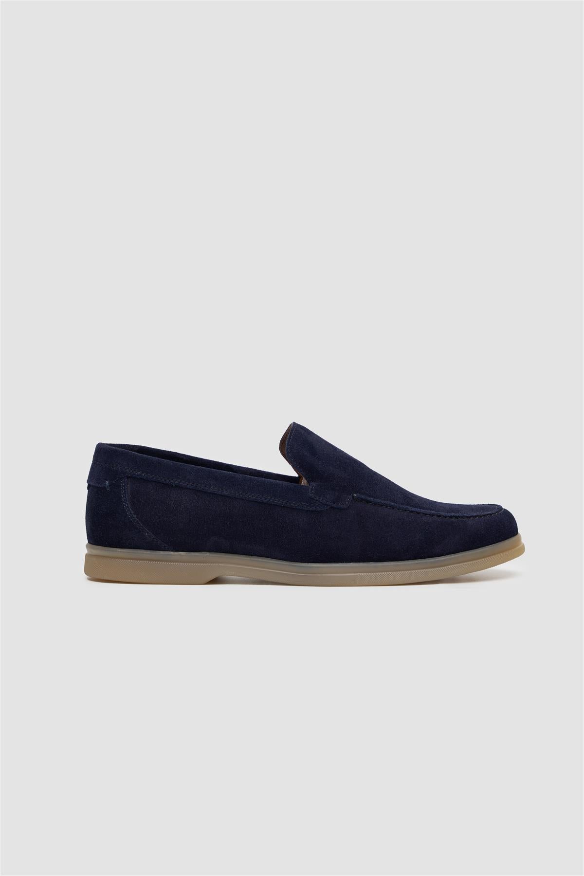 Breezy Navy Slip-On Suede Loafers