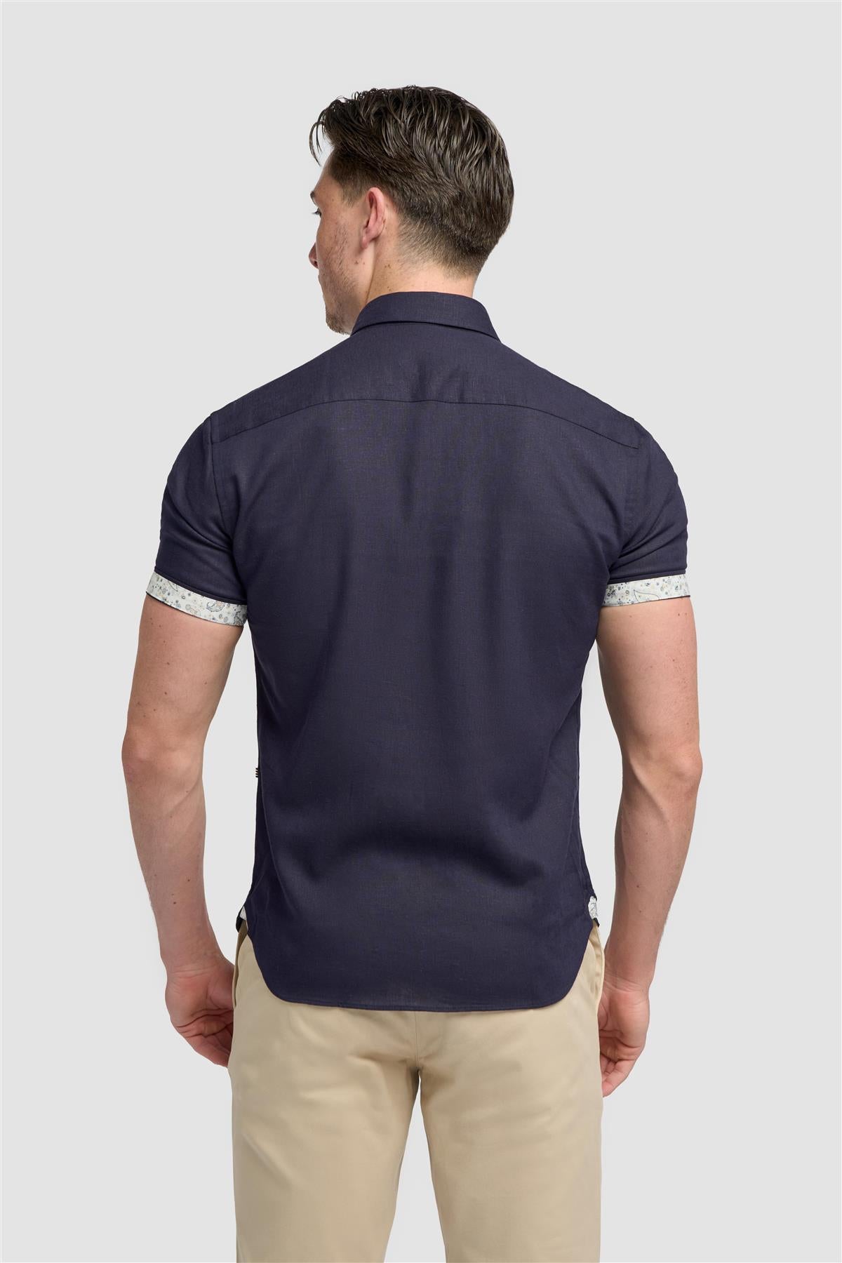 Matera Navy Short Sleeve Shirt