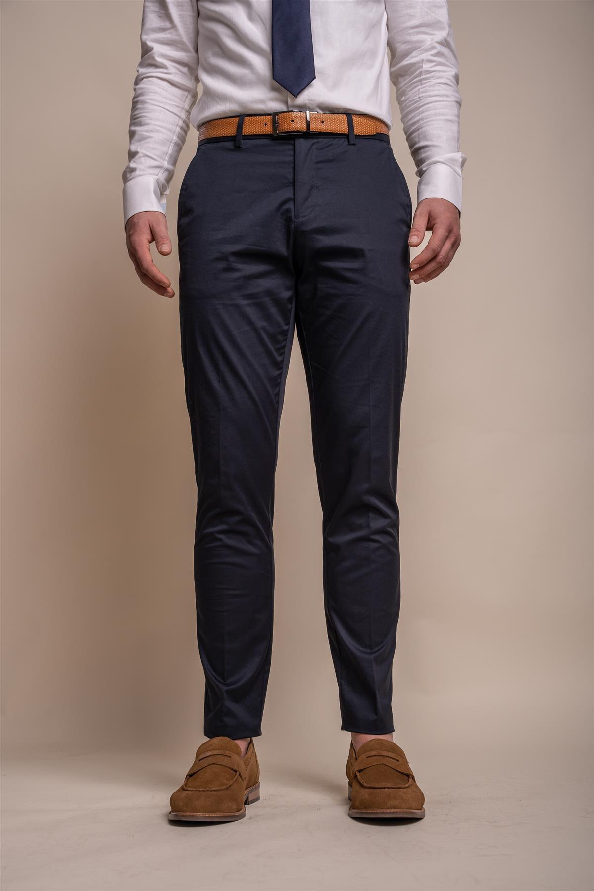 Mario navy trouser front