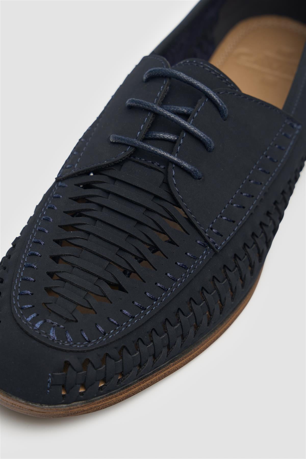 Calvina Navy Woven Loafers