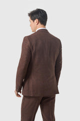 Thomas Dark Mahogany Tweed Three Piece Suit