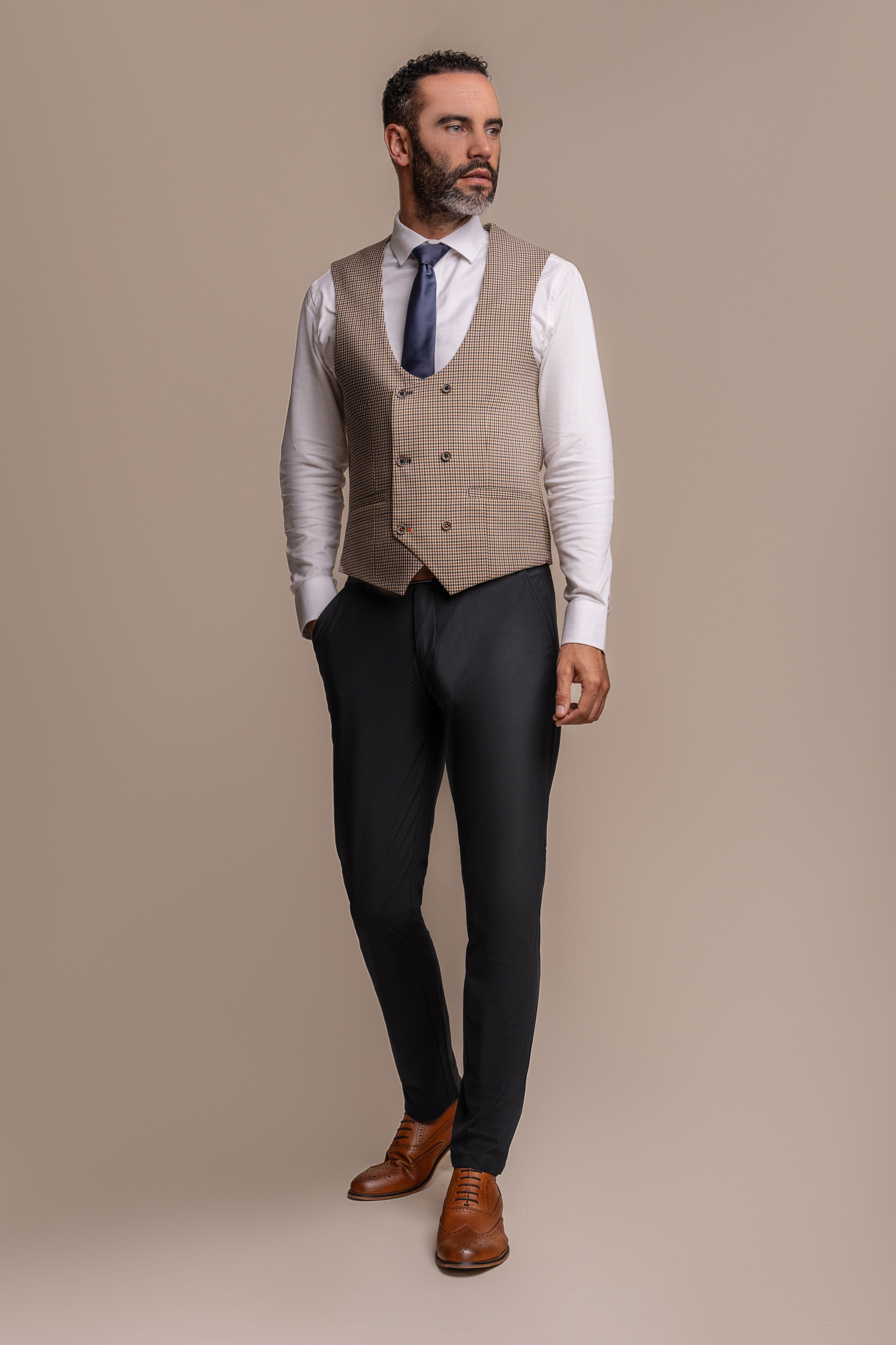 Elwood Houndstooth with Reed Black Trouser