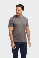 Sanchez Charcoal Pure Cotton Stretch Fit Crew Neck T-Shirt