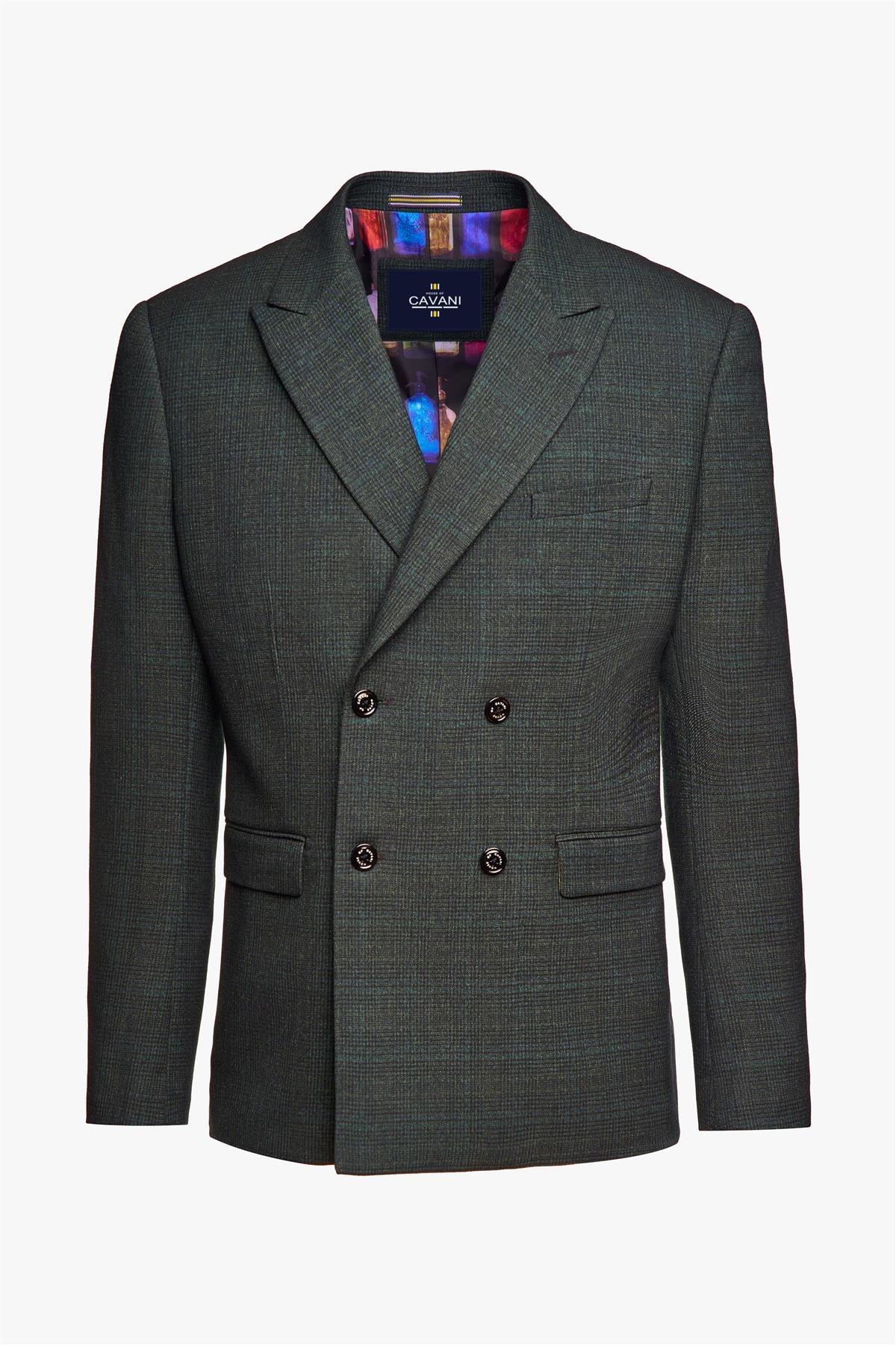 Caridi Olive Double Breasted Blazer Front Product Shot