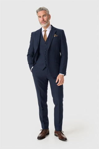 Thomas Navy Tweed Three Piece Suit
