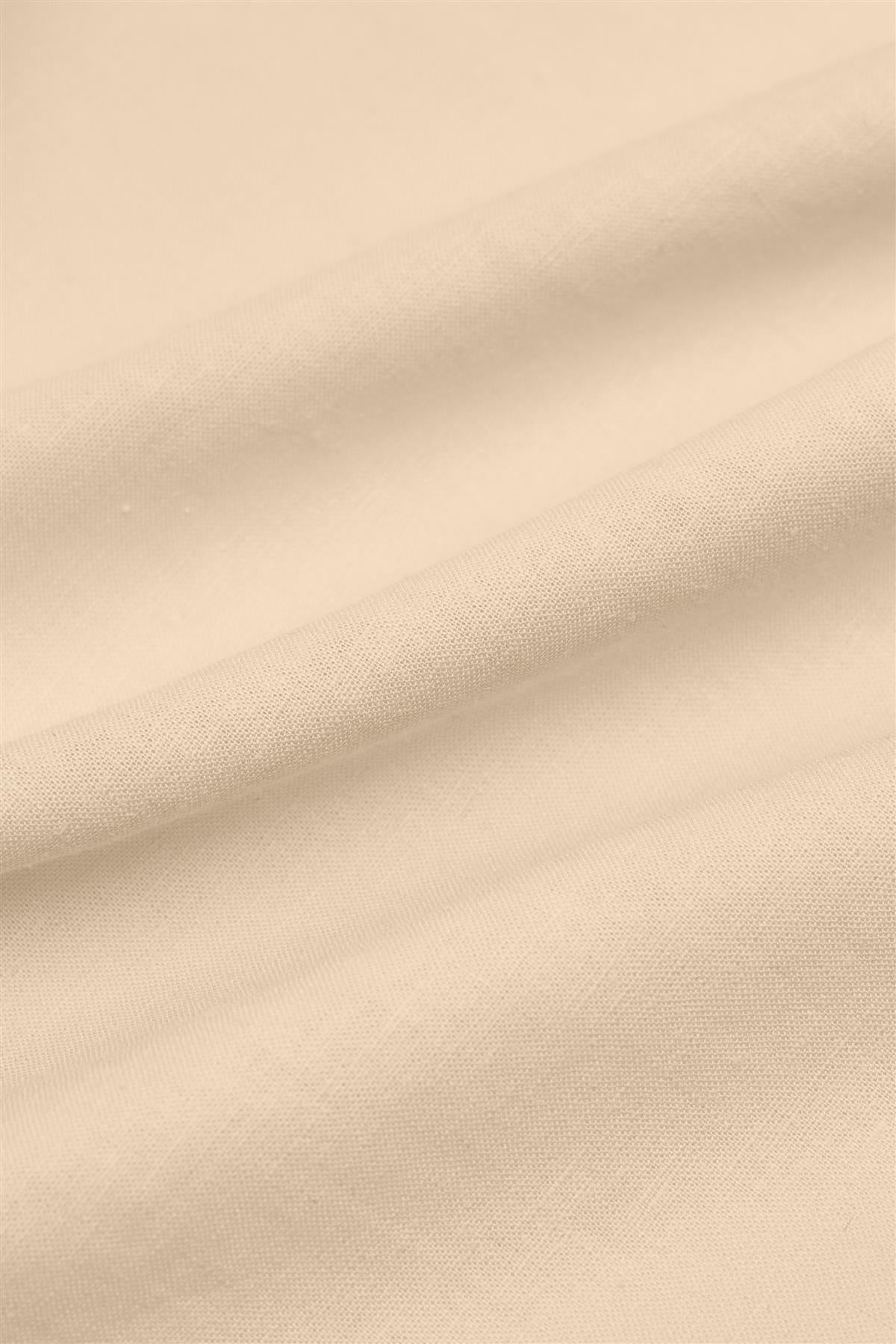 Matera Taupe Plain Regular Fit Linen Shirt