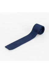 Knitted navy tie set
