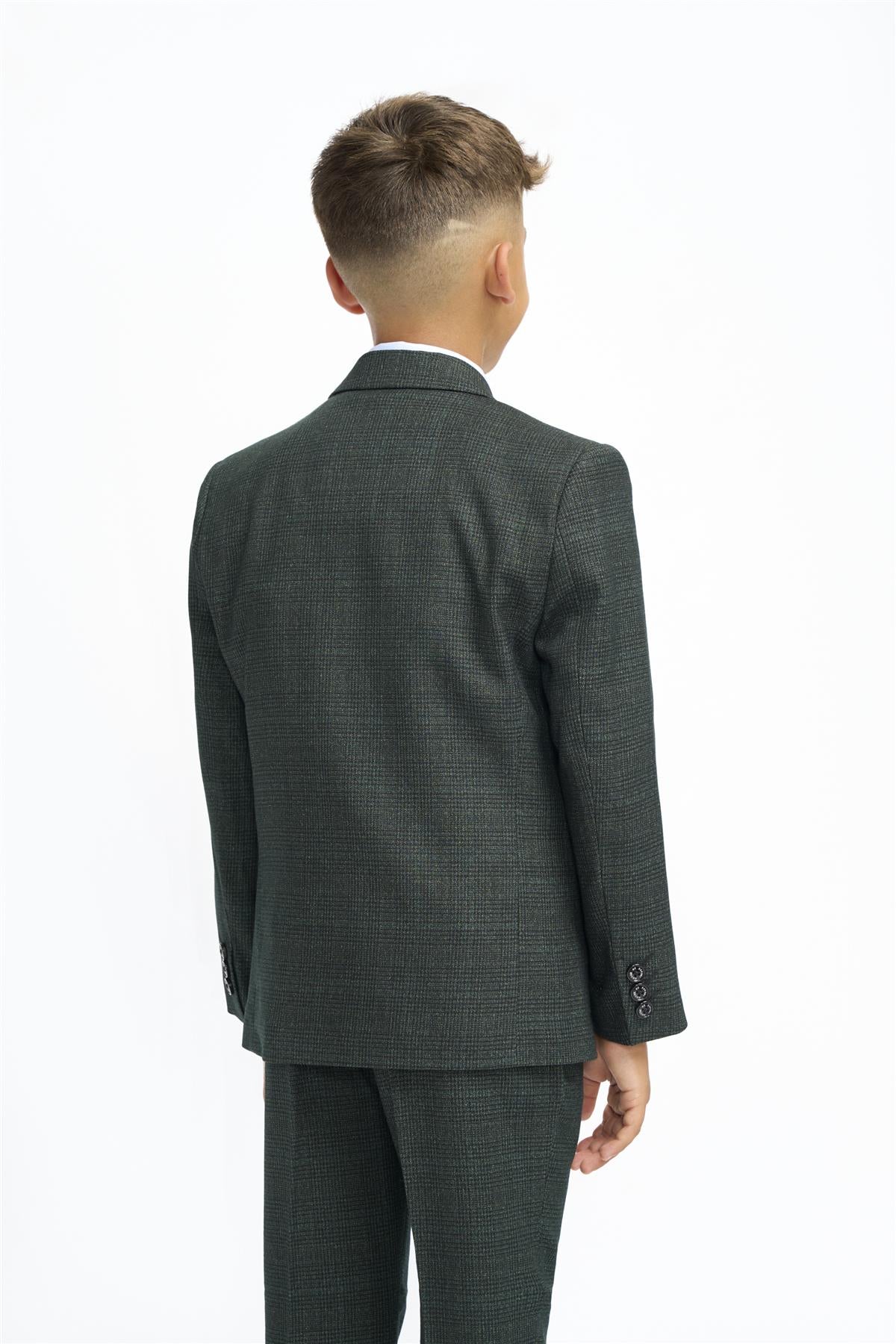 Boys green tweed suit best sale