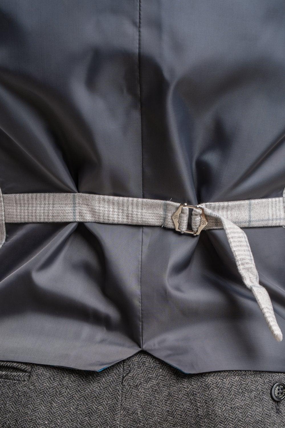 Martez Grey Suit With Radika Check Waistcoat