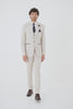 Caridi Beige Regular Check Three Piece Suit