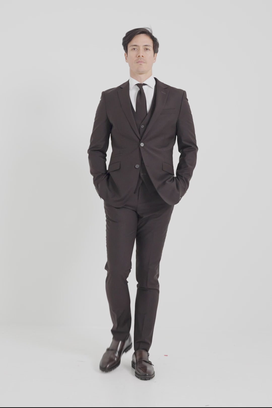 Bond Wool Rich Auburn Three Piece Suit
