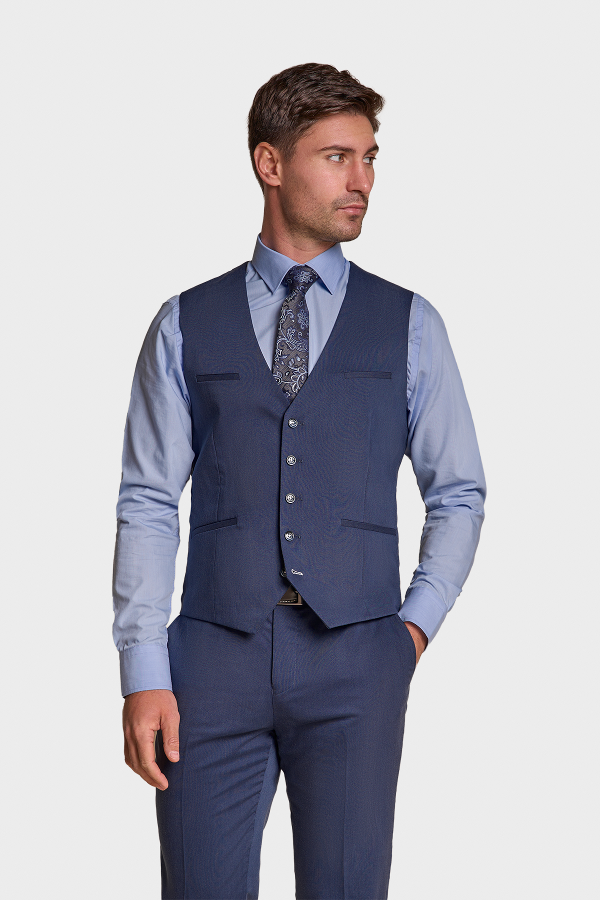 Teal Plain Waistcoat